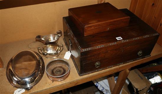 Walker & Hall part canteen of plated flatware & sundry plate inc  6 pairs fruit eaters, entree dish, coaster etc